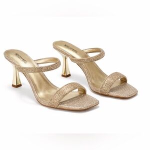 Michael Kors Clara Sandal Pale Gold Women’s US 7M Heeled Sandals New